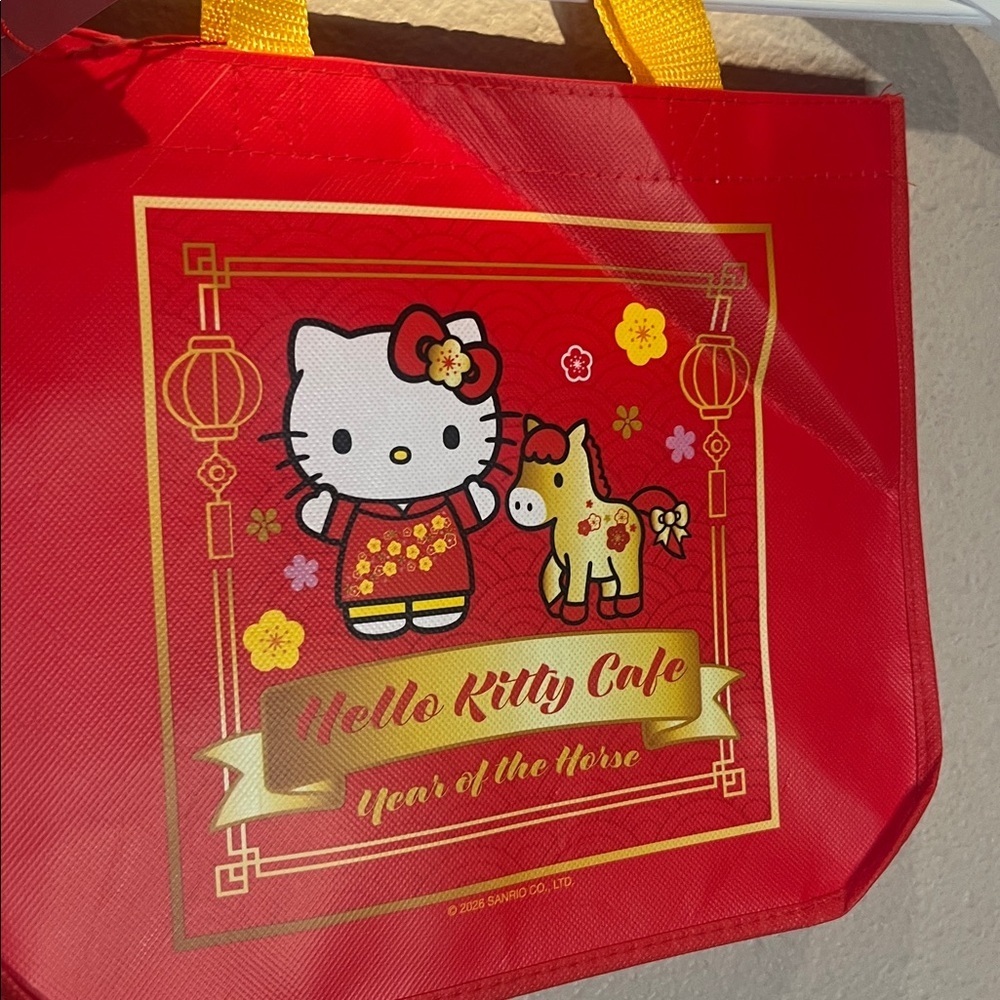 New Hello Kitty Cafe Year of the Horse Small Tote Bag Shopper NWT - Picture 2 of 7